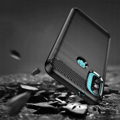 Удароустойчив кейс за Motorola Moto E20 / E30 / E40 от Tech-Protect TPUcarbon - черен