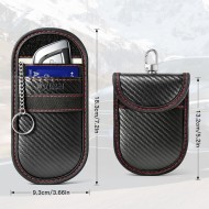 TECH-PROTECT KLR100 POUCH KEYLESS RFID SIGNAL BLOCKER CASE CARBON BLACK/RED