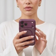 Твърд кейс с MagSafe пръстен за IPhone 17 Pro Max / 18 Pro Max от Tech-Protect MagMat - Dark Cherry