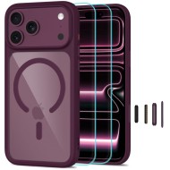 TECH-PROTECT MAGONE MAGSAFE CC + GLASS 2-PACK IPHONE 17 PRO / 18 PRO BURGUNDY/CLEAR