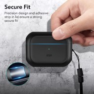 360 градусов калъф за слушалки с MagSafe за Apple Airpods Pro 1 / 2 от ESR Orbit Halolock - Черен