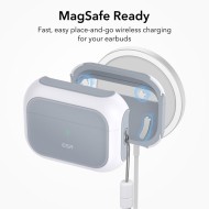 360 градусов калъф за слушалки с MagSafe за Apple Airpods Pro 1 / 2 от ESR Orbit Halolock - Бял