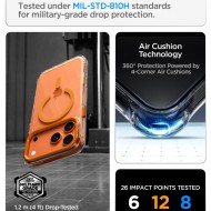 SPIGEN ULTRA HYBRID OPTIK S MAGSAFE IPHONE 17 PRO / 18 PRO CLEAR/ORANGE