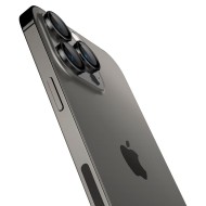 2 броя комплетки от протектори за обектви на камерата на iPhone 14/15 Pro - 14/15 Pro Max от Spigen Optik Tr - Черен 