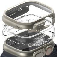 2 бр. тънки калъфи за Apple Watch Ultra (49mm) от Ringke Slim 2-Pack - Прозрачен и Titanium Grey