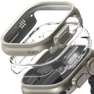 2 бр. тънки калъфи за Apple Watch Ultra (49mm) от Ringke Slim 2-Pack - Прозрачен и Titanium Grey