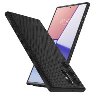 Удароустойчив, силиконов кейс за Samsung Galaxy S22 Ultra от Spigen Liquid Air - Черен