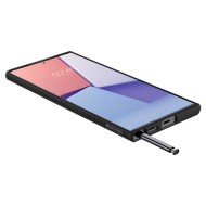 Удароустойчив, силиконов кейс за Samsung Galaxy S22 Ultra от Spigen Liquid Air - Черен