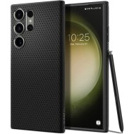 Удароустойчив, силиконов кейс за Samsung Galaxy S23 Ultra от Spigen Liquid Air - Черен