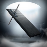 Удароустойчив, силиконов кейс за Samsung Galaxy S23 Ultra от Spigen Liquid Air - Черен