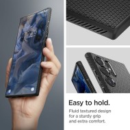 Удароустойчив, силиконов кейс за Samsung Galaxy S23 Ultra от Spigen Liquid Air - Черен