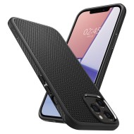 Удароустойчив, силиконов кейс за iPhone 12 / 12 Pro от Spigen Liquid Air - Черен