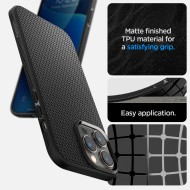Удароустойчив, силиконов кейс за iPhone 14 Pro Max от Spigen Liquid Air - Черен
