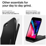 Удароустойчив, силиконов кейс за iPhone 7 / 8 / SE 2020-2022 от Spigen Liquid Air - Черен