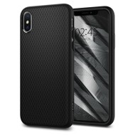 Удароустойчив, силиконов кейс за iPhone X / XS от Spigen Liquid Air - Черен