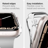 Силиконов кейс за Apple Watch 4/5/6/7/8/9/SE (44/45 mm) от Spigen Liquid Crystal - Прозрачен