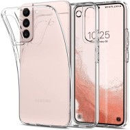 Удароустойчив, силиконов кейс за Samsung Galaxy S22 от Spigen Liquid Crystal - Прозрачен