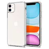 Удароустойчив, силиконов кейс за iPhone 11 от Spigen Liquid Crystal - Прозрачен