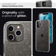 Удароустойчив, силиконов кейс за iPhone 12 / 12 Pro от Spigen Liquid Crystal - Glitter Crystal