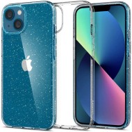 Удароустойчив, силиконов кейс за iPhone 13 от Spigen Liquid Crystal - Glitter Crystal