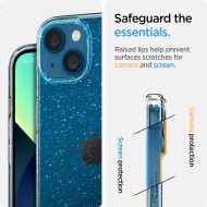 Удароустойчив, силиконов кейс за iPhone 13 от Spigen Liquid Crystal - Glitter Crystal