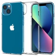 Удароустойчив, силиконов кейс за iPhone 13 Mini от Spigen Liquid Crystal - Прозрачен