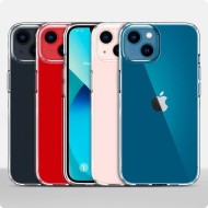 Удароустойчив, силиконов кейс за iPhone 13 Mini от Spigen Liquid Crystal - Прозрачен