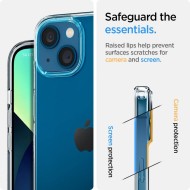 Удароустойчив, силиконов кейс за iPhone 13 Mini от Spigen Liquid Crystal - Прозрачен