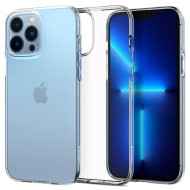 Удароустойчив, силиконов кейс за iPhone 13 Pro от Spigen Liquid Crystal - Прозрачен