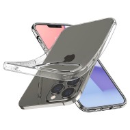 Удароустойчив, силиконов кейс за iPhone 13 Pro от Spigen Liquid Crystal - Прозрачен