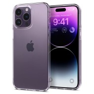 Удароустойчив, силиконов кейс за iPhone 14 Pro от Spigen Liquid Crystal - Прозрачен