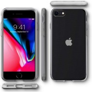 Удароустойчив, силиконов кейс за iPhone 7 / 8 / SE от Spigen Liquid Crystal - Прозрачен