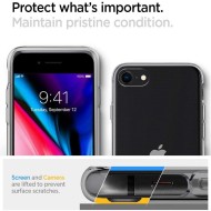 Удароустойчив, силиконов кейс за iPhone 7 / 8 / SE от Spigen Liquid Crystal - Прозрачен