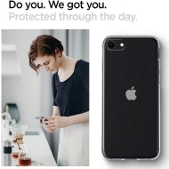 Удароустойчив, силиконов кейс за iPhone 7 / 8 / SE от Spigen Liquid Crystal - Прозрачен