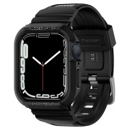 Удароустойчив кейс с каишка за Apple Watch 4/5/6/7/8/9/SE (44/45mm) от Spigen Rugged Armor Pro - Черен