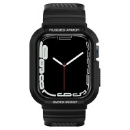Удароустойчив кейс с каишка за Apple Watch 4/5/6/7/8/9/SE (44/45mm) от Spigen Rugged Armor Pro - Черен