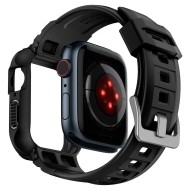 Удароустойчив кейс с каишка за Apple Watch 4/5/6/7/8/9/SE (44/45mm) от Spigen Rugged Armor Pro - Черен