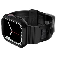 Удароустойчив кейс с каишка за Apple Watch 4/5/6/7/8/9/SE (44/45mm) от Spigen Rugged Armor Pro - Черен