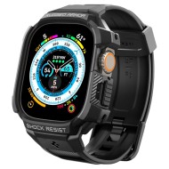 Удароустойчив кейс с каишка за Apple Watch Ultra 1/2 (49mm) от Spigen Rugged Armor Pro - Черен