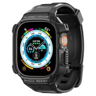 Удароустойчив кейс с каишка за Apple Watch Ultra 1/2 (49mm) от Spigen Rugged Armor Pro - Черен