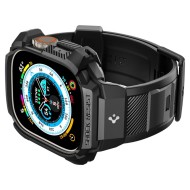 Удароустойчив кейс с каишка за Apple Watch Ultra 1/2 (49mm) от Spigen Rugged Armor Pro - Черен