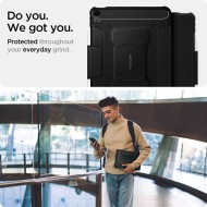 Удароустойчив калъф за iPad Air 10.9 4/5 (2020-2022) / 6 (11" 2024) от Spigen Rugged Armor Pro - Черен