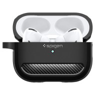 Удароустойчив силиконов калъф за Apple AirPods Pro 1 / 2 от Spigen Rugged Armor - Черен мат