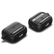Удароустойчив силиконов калъф за Apple AirPods Pro 1 / 2 от Spigen Rugged Armor - Черен мат