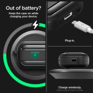 Удароустойчив силиконов калъф за Apple AirPods Pro 1 / 2 от Spigen Rugged Armor - Черен мат