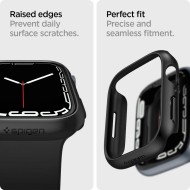 Твърд калъф за Apple Watch 7/8/9 (45mm) от Spigen Thin Fit - Черен