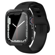 Удароустойчив кейс с протектор за Apple Watch 7 / 8 / 9 (45mm) от Spigen Tough Armor - Черен
