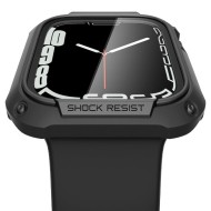 Удароустойчив кейс с протектор за Apple Watch 7 / 8 / 9 (45mm) от Spigen Tough Armor - Черен