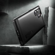 Удароустойчив, твърд кейс за Samsung Galaxy S22 Ultra от Spigen Tough Armor - Черен