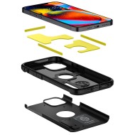Удароустойчив, твърд кейс за iPhone 12 / 12 Pro от Spigen Tough Armor - Черен